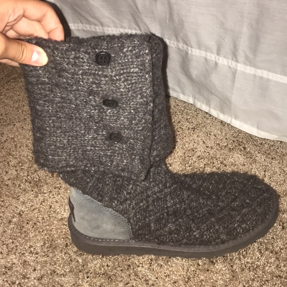 Authentic Grey Knit Uggs.